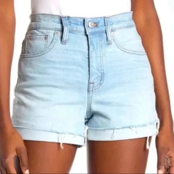 Madewell Shorts Madewell Highrise Prescott Wash Denim Shorts
